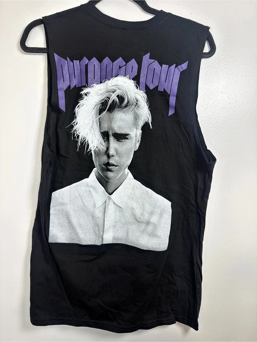 Purpose The World Tour 2017 Graphic Muscle Tee in Black & Purple Size Medium NWT